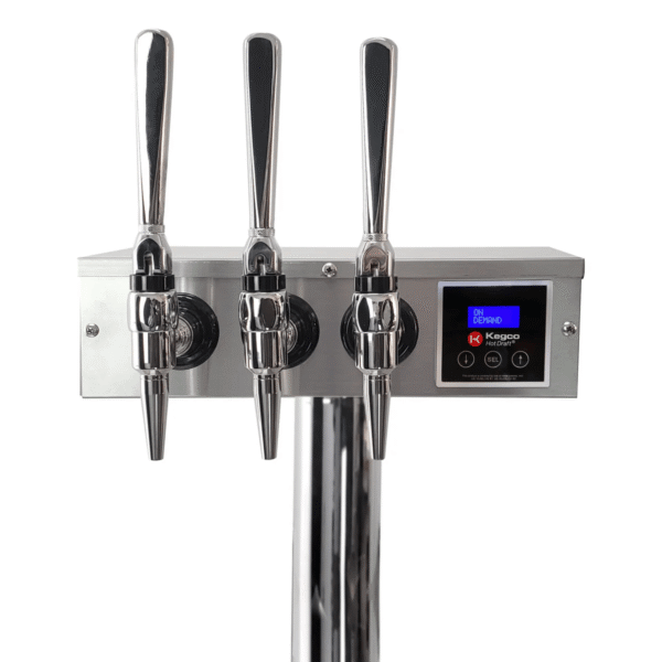 Asiakegs Z163-HDT-3S Triple Faucet Digital Hot Draft ® Tap Coffee Keg Dispenser - Stainless Steel