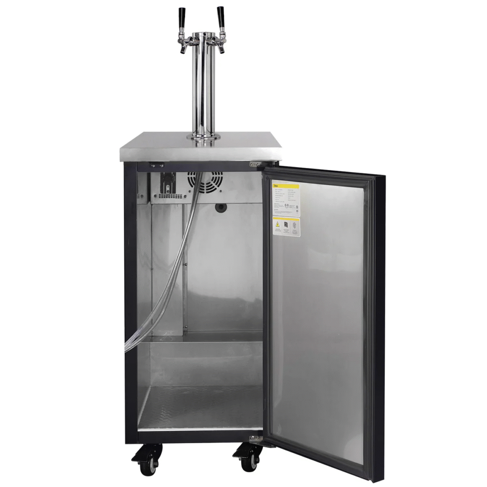 Slim 18" Wide Dual Tap Black Commercial Kegerator - Image 3