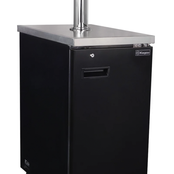 Slim 18" Wide Dual Tap Black Commercial Kegerator