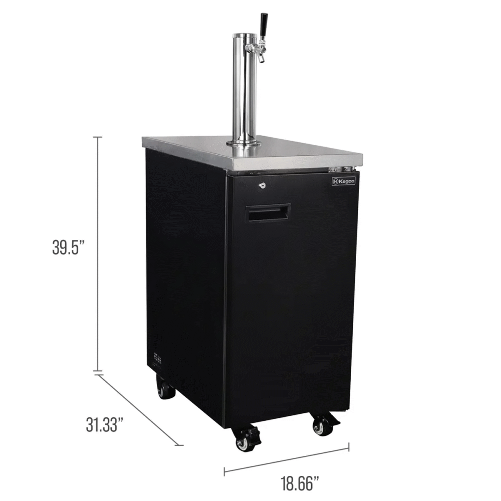 Slim 18" Wide Cold Brew Coffee Single Tap Black Commercial Kegerator - Image 2