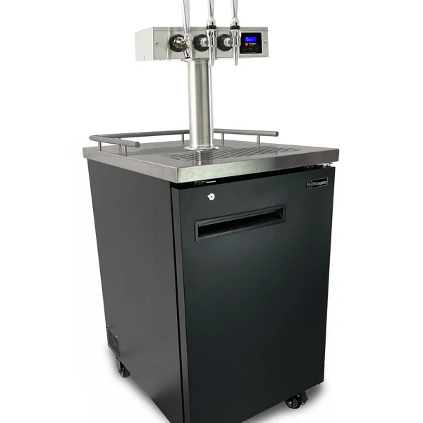 Slim 18" Wide Single Tap Black Commercial Kegerator