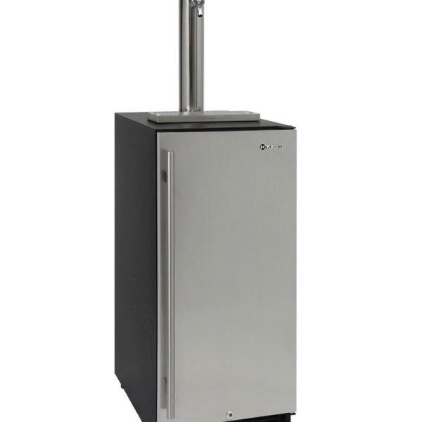 15" Wide Single Tap Stainless Steel Built-In Right Hinge Kegerator