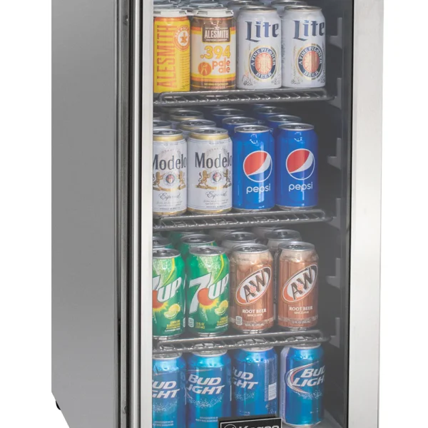 15" Wide Built-In Outdoor Commercial Beverage Center - Glass Door