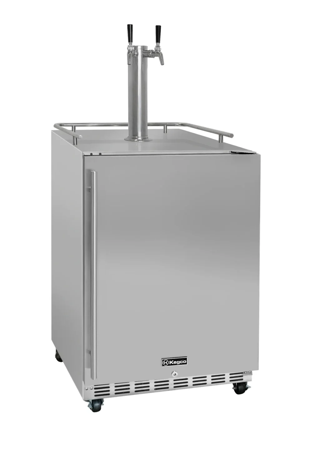 Dual Faucet Digital Commercial Outdoor Kegerator - Stainless Steel
