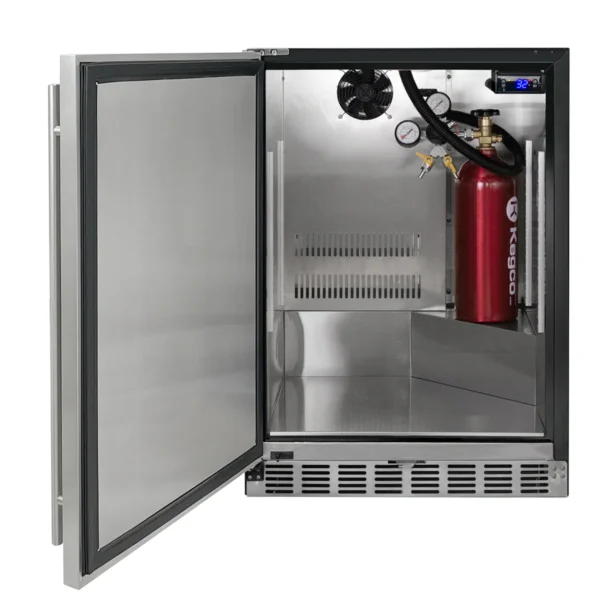 24" Wide Dual Tap Stainless Steel BuiltIn Left Hinge ADA Kegerator with Kit