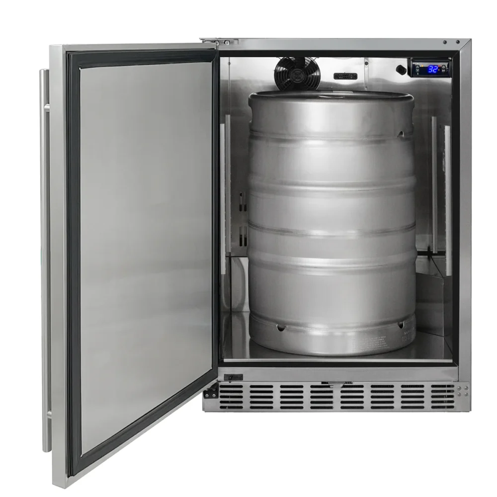 Dual Faucet Digital Outdoor Undercounter Left Hinge Kegerator with X-CLUSIVE Premium Direct Draw Kit - Image 4