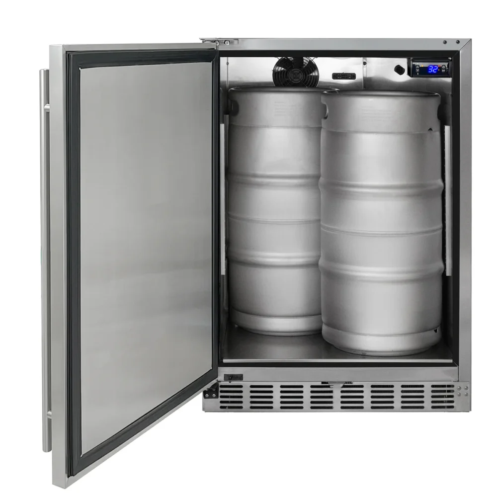 Dual Faucet Digital Outdoor Undercounter Left Hinge Kegerator with X-CLUSIVE Premium Direct Draw Kit - Image 3