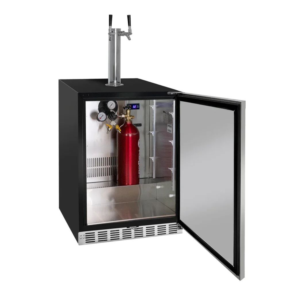 24" Wide Dual Tap Stainless Steel Right Hinge Builtin ADA Kegerator with Kit - Image 5