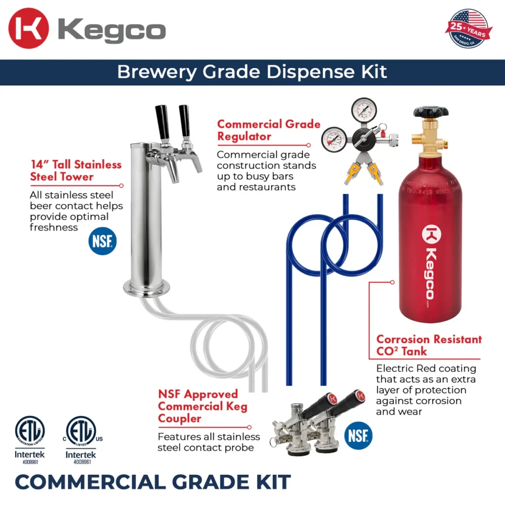 Dual Faucet Digital Commercial Outdoor Kegerator - Stainless Steel - Image 2