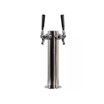 Beer Tap Tower Double Faucet Draft Stainless Steel-Easy To Use Beer Tower Cooler Accessory