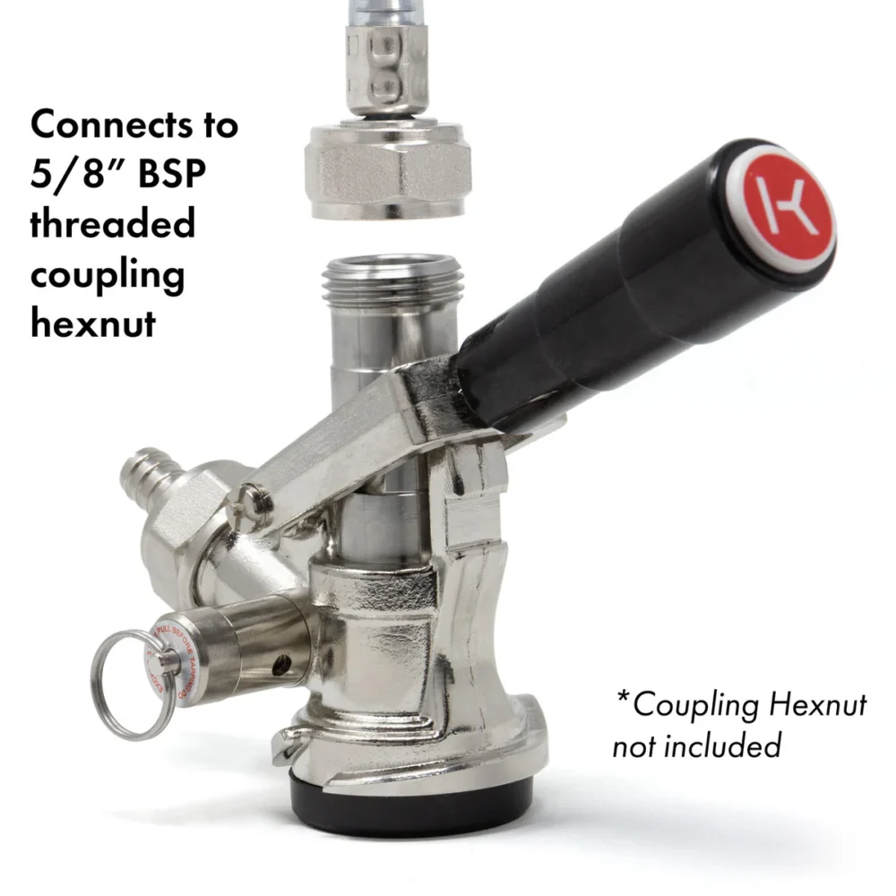 D System Keg Tap Coupler with Black Lever Handle - Image 3