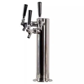 Stainless Steel Body Draft Beer Tap Column Tower, 3-Inch Diameter,three Faucet